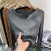 Women's Routine Fit Wool Blend Solid Color V-Neck Long Sleeve Button Cardigan for Spring Fall in White Black Pink Apricot