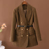 Women's Chinese Style Polo Collar Nine Quarter Sleeve Regenerated Cellulose Fiber Jacket for Spring in Solid Color
