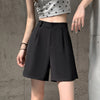 Women's Simple Ice Silk Slim Fit High Waist A-Line Casual Shorts for Spring Summer Sophisticated Style in Khaki Black White