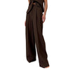 Women's Casual Polyester Solid Color Straight Leg Loose Fit Wide Leg Suit Pants for Spring Fall in Black Grey
