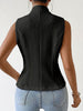 Women's Sleeveless Suit Vest, Jacquard Texture, Button Front, Polyester