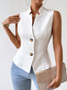 Women's Sleeveless Suit Vest, Jacquard Texture, Button Front, Polyester