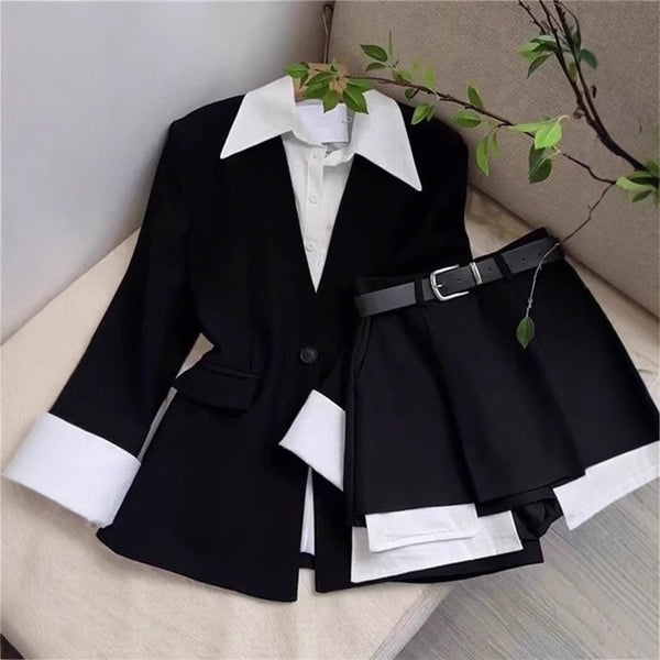 Women's Lightweight Polyester Long Sleeve High Waist Casual Pants for Spring in Blazer