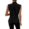 Women's Slim Fit Spring Polyester Solid Color V-Neck Sleeveless Three Button Single Breasted Cardigan Style Vest for Commute in White