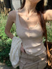 Women's Slim Fit Ice Silk Solid Color Off Shoulder Sling Style Summer Vest Top for Casual Layering in White Black Yellow Red