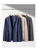 Women's Loose Fit Linen Blend Solid Color Notch Lapel Long Sleeve Single Button Blazer Jacket for Casual Leisure in Apricot Grey