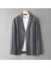 Women's Loose Fit Linen Blend Solid Color Notch Lapel Long Sleeve Single Button Blazer Jacket for Casual Leisure in Apricot Grey