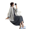 Women's Loose Fit Halter Neck Double Breasted Polyester Long Sleeve Casual Jacket for Urban Spring Style in Black