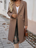 Women's Longline Coat, Lapel Collar, Long Sleeves and Straight Silhouette
