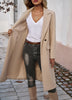 Women's Longline Coat, Lapel Collar, Long Sleeves and Straight Silhouette