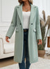 Women's Longline Coat, Lapel Collar, Long Sleeves and Straight Silhouette