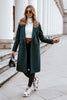 Women's Longline Coat, Lapel Collar, Long Sleeves and Straight Silhouette