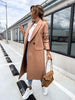 Women's Longline Coat, Lapel Collar, Long Sleeves and Straight Silhouette