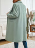 Women's Longline Coat, Lapel Collar, Long Sleeves and Straight Silhouette