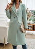 Women's Longline Coat, Lapel Collar, Long Sleeves and Straight Silhouette