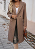 Women's Longline Coat, Lapel Collar, Long Sleeves and Straight Silhouette