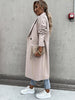Women's Longline Coat, Lapel Collar, Long Sleeves and Straight Silhouette