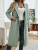Women's Longline Coat, Lapel Collar, Long Sleeves and Straight Silhouette