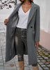 Women's Longline Coat, Lapel Collar, Long Sleeves and Straight Silhouette