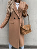 Women's Longline Coat, Lapel Collar, Long Sleeves and Straight Silhouette