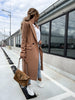 Women's Longline Coat, Lapel Collar, Long Sleeves and Straight Silhouette