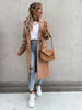 Women's Longline Coat, Lapel Collar, Long Sleeves and Straight Silhouette