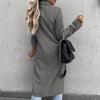 Women's Longline Coat, Lapel Collar, Long Sleeves and Straight Silhouette