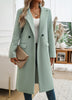 Women's Longline Coat, Lapel Collar, Long Sleeves and Straight Silhouette
