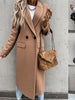 Women's Longline Coat, Lapel Collar, Long Sleeves and Straight Silhouette
