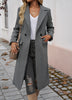 Women's Longline Coat, Lapel Collar, Long Sleeves and Straight Silhouette