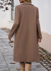 Women's Longline Coat, Lapel Collar, Long Sleeves and Straight Silhouette