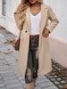 Women's Longline Coat, Lapel Collar, Long Sleeves and Straight Silhouette