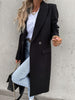 Women's Longline Coat, Lapel Collar, Long Sleeves and Straight Silhouette