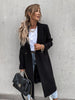 Women's Longline Coat, Lapel Collar, Long Sleeves and Straight Silhouette