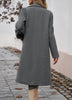 Women's Longline Coat, Lapel Collar, Long Sleeves and Straight Silhouette