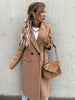 Women's Longline Coat, Lapel Collar, Long Sleeves and Straight Silhouette