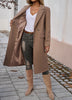 Women's Longline Coat, Lapel Collar, Long Sleeves and Straight Silhouette