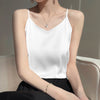 Women's Loose Fit Acetate Solid Color Ice Cream Color Vest Sleeveless for Spring Sophisticated Style