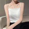 Women's Loose Fit Acetate Solid Color Ice Cream Color Vest Sleeveless for Spring Sophisticated Style