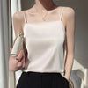 Women's Loose Fit Acetate Solid Color Ice Cream Color Vest Sleeveless for Spring Sophisticated Style