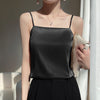 Women's Loose Fit Acetate Solid Color Ice Cream Color Vest Sleeveless for Spring Sophisticated Style