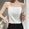 Women's Loose Fit Acetate Solid Color Ice Cream Color Vest Sleeveless for Spring Sophisticated Style