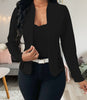 Women's Slim Fit Elegant Lace Solid Color Cardigan with No Collar for Spring in White Burgundy Blue