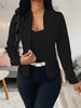 Women's Slim Fit Elegant Lace Solid Color Cardigan with No Collar for Spring in White Burgundy Blue
