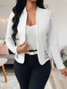 Women's Slim Fit Elegant Lace Solid Color Cardigan with No Collar for Spring in White Burgundy Blue