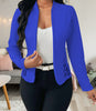 Women's Slim Fit Elegant Lace Solid Color Cardigan with No Collar for Spring in White Burgundy Blue