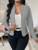 Women's Slim Fit Elegant Lace Solid Color Cardigan with No Collar for Spring in White Burgundy Blue
