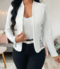 Women's Slim Fit Elegant Lace Solid Color Cardigan with No Collar for Spring in White Burgundy Blue