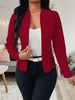 Women's Slim Fit Elegant Lace Solid Color Cardigan with No Collar for Spring in White Burgundy Blue