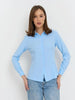 Women's Slim Fit Polo Collar Long Sleeve Solid Color Single Button Polyester Cardigan Style Blazer for Casual Work in Summer